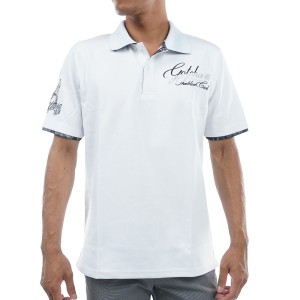 ガッチャゴルフ　GOTCHA GOLF　ブラックボタニカルシャイニング半袖ポロシャツ