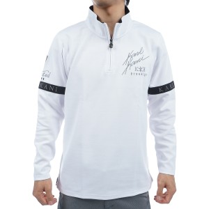 カールカナイゴルフ　KARL KANI GOLF　ストレッチ ドライ アーム ライン ハーフジップ長袖Tシャツ