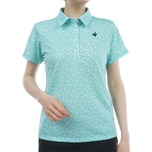 ルコックゴルフ　Le coq sportif GOLF　ストレッチフォーサー 花柄半袖ポロシャツ　レディス