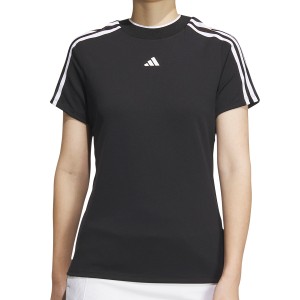 アディダス　Adidas　3ストライプス メッシュベントモック半袖シャツ　レディス