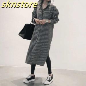 ドレス ロング モード  ワンピース  ストライプグレー セール】七分袖&ロングワンピースドレスストライプレース結婚式