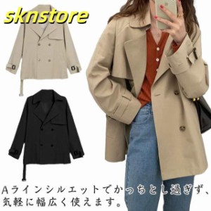 トレンチコート レディース 春コート スプリングコート ショートコート 七五三 トレンチコート セレモニースーツ オフィス 30代 40代 50
