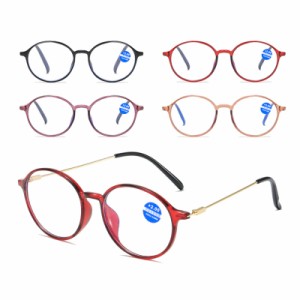 老眼鏡 おしゃれ レディース メンズ ボストン ブルーライトカット パソコン用メガネ 丸 かわいい 度数+1.0-4.0 軽量 シニアグラス 40代 5