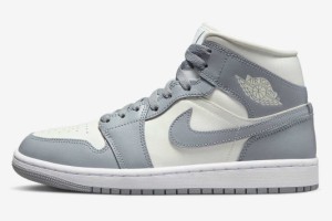 Nike WMNS Air Jordan 1 Mid  Grey/Sail ナイキ ウィメンズ エアジョーダン1 ミッド  グレー/セイル BQ6472-115