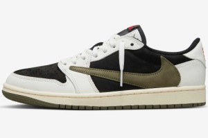 最安値に挑戦 Travis Scott × Nike WMNS Air Jordan 1 Low OG  Medium Olive トラヴィス・スコット × ナイキ ウィメンズ エアジョーダ