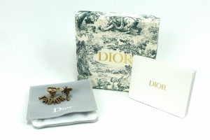 Christian Dior クリスチャンディオール JADIOR BEE アシンメトリー ピアス アンティークゴールド CD【中古】