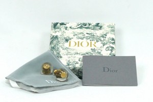 Christian Dior クリスチャンディオール クリア トライバル ピアス アンティークゴールド GP 片耳キャッチのみ【中古】