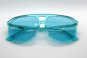 GUCCI グッチ Blue Plastic Square Sunglass GG 0262 003 ブループラスチック スクエア サングラス 【中古】