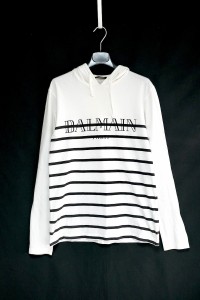 BALMAIN HOODED LONG SLEEVE T-SHIRT WHITE XS バルマン フーデッド ロング Tシャツ ホワイト XS【中古】