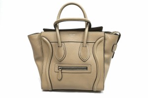 CELINE  LUGGAGE MICRO セリーヌ ラゲージ マイクロ ショッパー  トートバッグ ベージュ【中古】