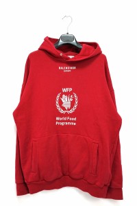 BALENCIAGA World Food Programme Hoodie wds バレンシアガ パーカー コットン レッド XSサイズ【中古】