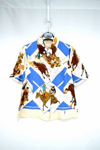 HERMES PARIS Silk Shirt エルメス ヴィンテージ レディース シルク 100% 半袖シャツ  総柄 サイズ 40