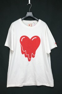 EMOTIONALLY UNAVAILABLE エモーショナリー アンアヴェイラブル HEART LOGO Print Cotton Jersey TShirt  White Tシャツ コットン ハート