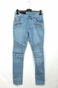 BALMAIN  バルマン スキニー ジーンズ バイカーデニム ライトブルー サイズ29【中古】