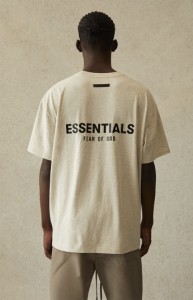 【国内配送/購入証明書付き】21SS FOG FEAR OF GOD ESSENTIALS フォグ フィアオブゴッド エッセンシャル バックロゴ Tシャツ オートミー