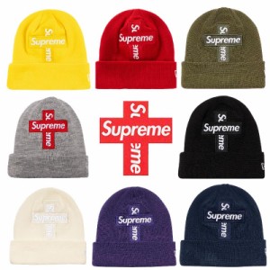 20 FW Supreme × New Era Cross Box Logo Beanie Week15 シユプリーム　ニューエラ　クロスボックスロゴ　ニット帽【中古】新古品