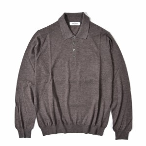 【ポイント20倍】【ポイント20倍】グランサッソ GRAN SASSO ニット ポロシャツ レギュラーカラー 長袖 秋冬 メンズ カシミヤ 100% ブラウ