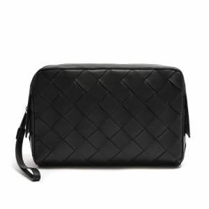 ボッテガヴェネタ BOTTEGA VENETA クラッチ バッグ ポーチ メンズ レディース イントレチャート レザー ブラック イタリア ブランド MADE