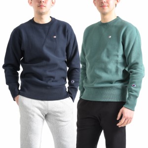 チャンピオン CHAMPION スウェット トレーナー EU規格 Reverse Weave メンズ ワンポイント ロゴ ブルー グリーン 青緑 S M L  XL サイズ