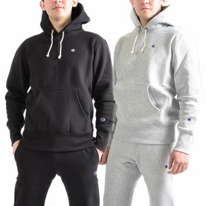 チャンピオン CHAMPION スウェット パーカー EU規格 Reverse Weave メンズ ワンポイント ロゴ ブラック グレー S M L  XL サイズ