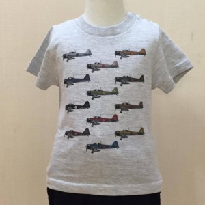 キッズTシャツ(カラフル零戦) 零戦グッズ 零戦 ゼロ戦 零式艦上戦闘機 ゼロセン ZERO FIGHTER 戦闘機 日本海軍 艦上戦闘機 ネコポス可 キ