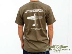 零戦 Tシャツ 【 Tシャツ ( NAVY TYPE0 CARRIER FIGHTER)】 零戦 ゼロ戦 零式艦上戦闘機 ゼロセン 日本海軍 艦上戦闘機 トップス 半袖 綿