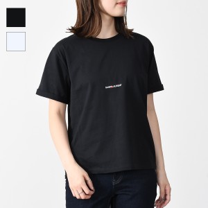 SAINT LAURENT イヴ・サンローラン YSL ロゴ Tシャツ ホワイト ブラック レディース 半袖 460876YB2DQ