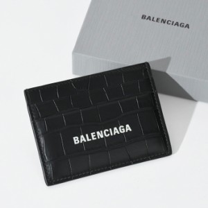 BALENCIAGA バレンシアガ カードケース カードホルダー 5943091ROP3 メンズ 男性 ブラック 黒 クロコダイル マット レザー 本革 シンプル