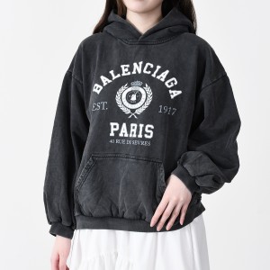 BALENCIAGA バレンシアガ パーカー スウェット トップス トレーナー ロゴ 697874TMV99 レディース  黒 フード ギフト