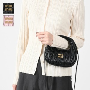 MIU MIU ミュウミュウ バッグ ハンドバッグ ショルダーバッグ ワンダー 5BP078N88 ホーボーミニバッグ レディース ピンク ブラック 本革 