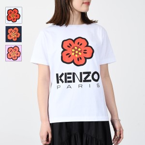 KENZO ケンゾー Tシャツ トップス BOKE FLOWER ルーズ Tシャツ FD52TS0394SO ロゴT レディース WHITE ホワイト 白 BLUE ブルー 青 WISTER