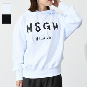 MSGM エムエスジーエム パーカー フーディ ロゴ プリント トレーナー 2000 MDM515 レディース WHITE ホワイト 白 BLACK ブラック 黒 コッ