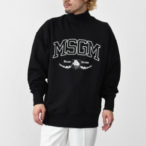 MSGM エムエスジーエム タートルネック 3340 MM190 メンズ ブラック 黒 長袖 ロゴ トレーナー 秋冬 人気 おすすめ ギフト