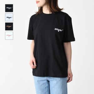 MSGM エムエスジーエム Tシャツ レディース 刺しゅう ロゴ MDM540 半袖 春 夏 黒 白 シンプル おすすめ ギフト