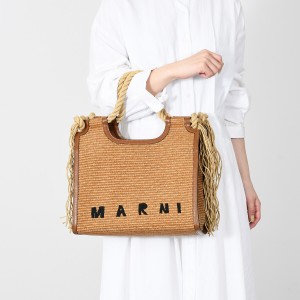 MARNI マルニ バッグ かごバッグ トートバッグ ハンドバッグ MARCELサマーバッグ ロープハンドル BMMP0024U0 P3860 レディース BROWN ブ