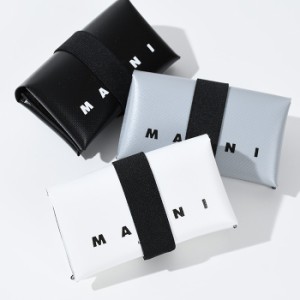 MARNI マルニ ウォレット 財布 三つ折り財布 PFMI0007U2 P5769 ユニセックス メンズ ブラック ホワイト グレー コンパクト 三つ折り ミニ