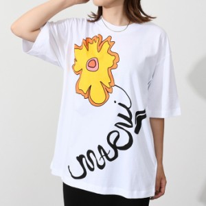 MARNI マルニ Tシャツ ロゴTシャツ FLOWER プリント ロゴT THJET49EPLUSCS59 ロゴ レディース WHITE ホワイト フラワー 花 コットン トッ