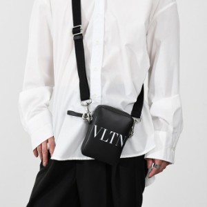 VALENTINO VLTN ショルダーバッグ レザー クロスボディ BAG ヴァレンティノ バレンチノ 男性 メンズ バッグ シンプル ブラック