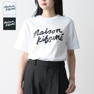 MAISON KITSUNE メゾン キツネ トップス ロゴT ハンドライティング コンフォート Tシャツ MM00101KJ0118 レディース ユニセックス ブラッ