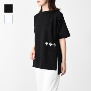 TATRAS タトラス トップス Tシャツ VATO ヴァトー LTLA23S8030 レディース 女性 ブラック ホワイト BLACK WHITE コットン クロスロゴ ス