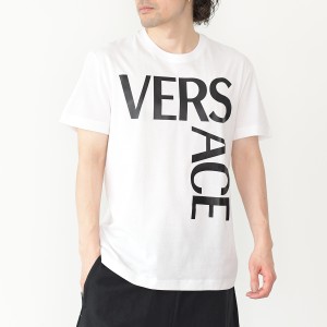 VERSACE ヴェルサーチェ Tシャツ トップス コットン ロゴ 1001288 1A00922 メンズ ブラック 半袖 人気 おすすめ ギフト プレゼント