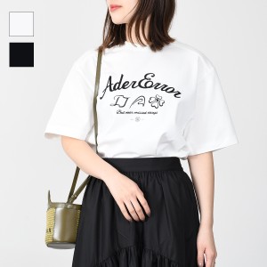 ADER ERROR アーダーエラー トップス SOLLEC Tシャツ BMADSSTS0104 ユニセックス レディース BLACK WHITE ブラック ホワイト ロゴ セミオ