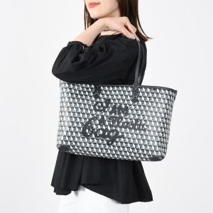 ANYA HINDMARCH アニヤ ハインドマーチ トートバッグ I AM A Plastic Bag 149877 トート レディース 黒 ブラック BLACK スモール A4収納 