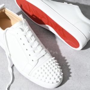 Christian Louboutin クリスチャンルブタン Louis Junior スパイク スニーカー BIANCO ホワイト 白 靴 男性用 スタッズ ローカット 11305