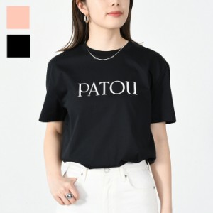 PATOU パトゥ ロゴTシャツ JE029 9999 レディース ロゴ プリント コットン オーガニック ブラック ピンク 人気 おすすめ ギフト プレゼン