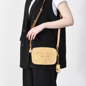 PRADA プラダ バッグ クロシェ ショルダーバッグ 1BH196 2A2T レディース ベージュ 夏 かごバッグ ミニバッグ シンプル 人気 おすすめ プ