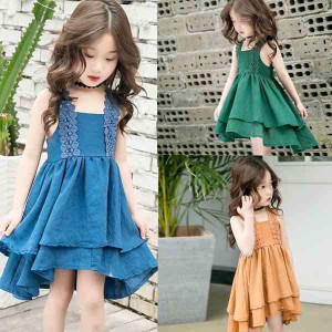 韓国子供服◇ワンピース◇ 綿 キャミワンピ 春夏 女の子 キッズ用 ジュニア ロングワンピース マキシ丈 子供ワンピース 女の子 ◇オフシ
