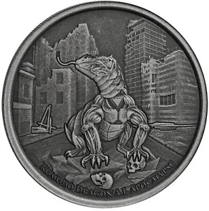 2022年　トケラウ　コモドドラゴン　純銀　1オンス銀貨 保証書・カプセル付き] 2022年 (新品) トケラウ「コモドドラゴン