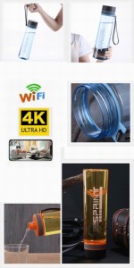 ミニWiFiワイヤレス4K HDカメラ電卓ポータブルウォーターボトル