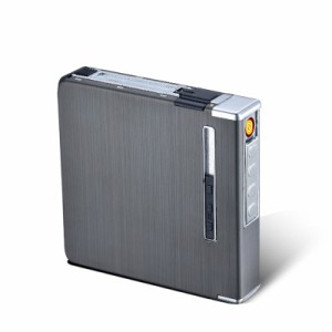 USB充電式防風ライターを持つアルミニウム金属の自動タバコケースボックスは、20個のタバコを保持することができます